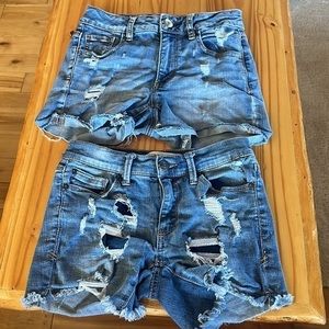 Jean shorts bundle of 2 distressed jean shorts size 0